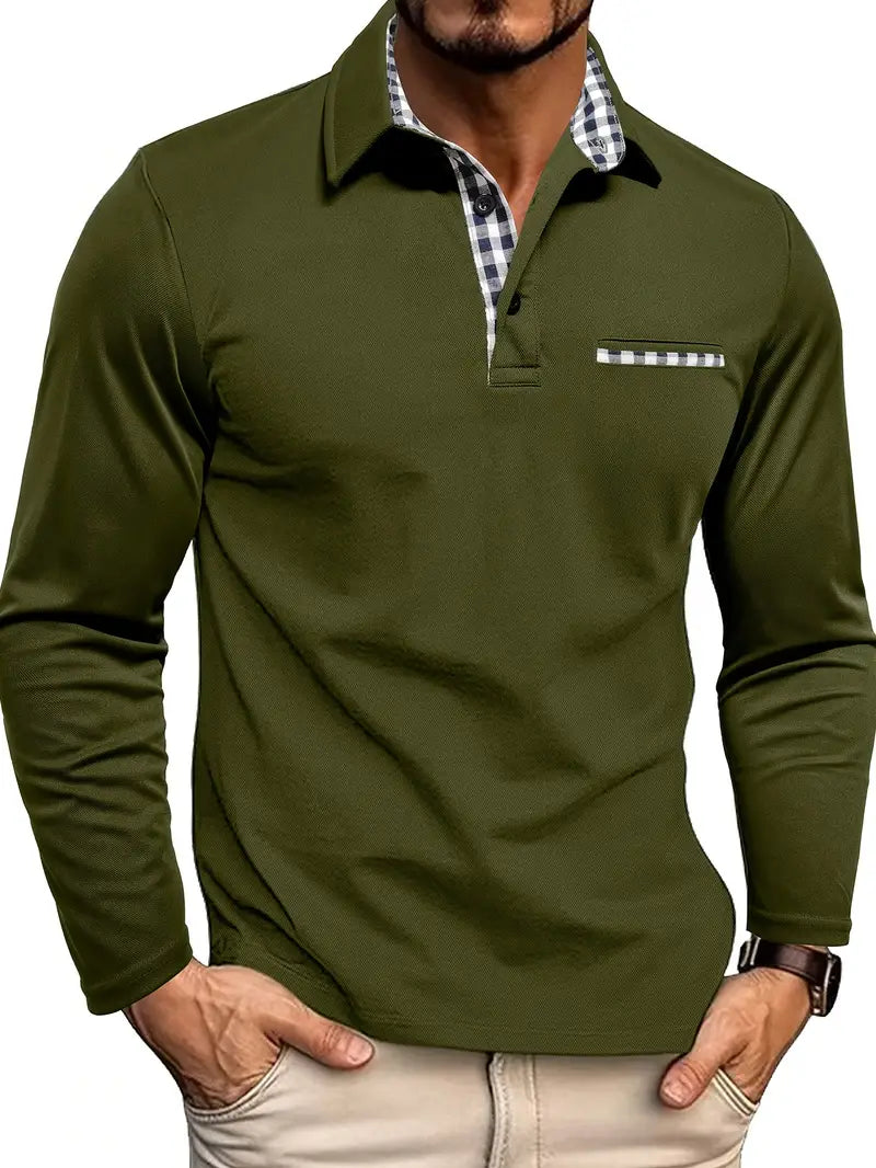 Raymond | Classic Men's Summer Polo Shirt with Long Sleeves - Image 3