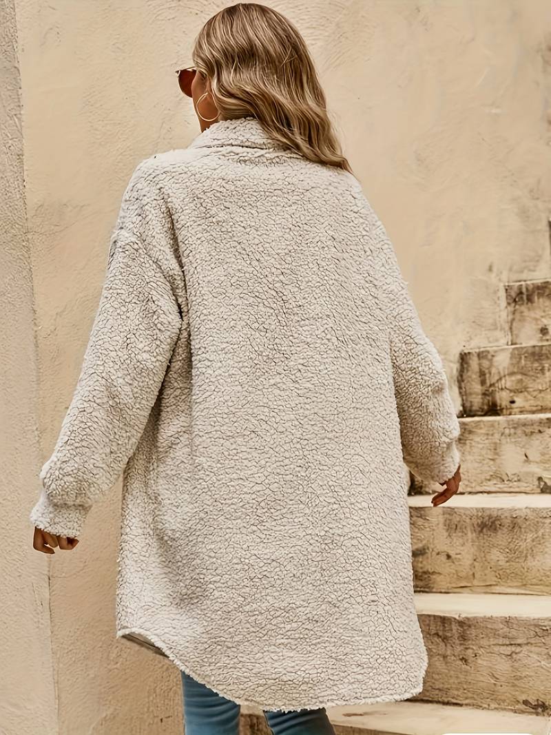 Sage | Women's Oversized Sherpa Coat - Image 2