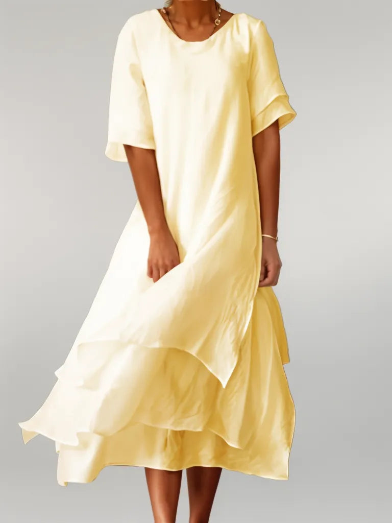 Jordan | Elegant Layered Midi Dress for All Occasions - Image 2