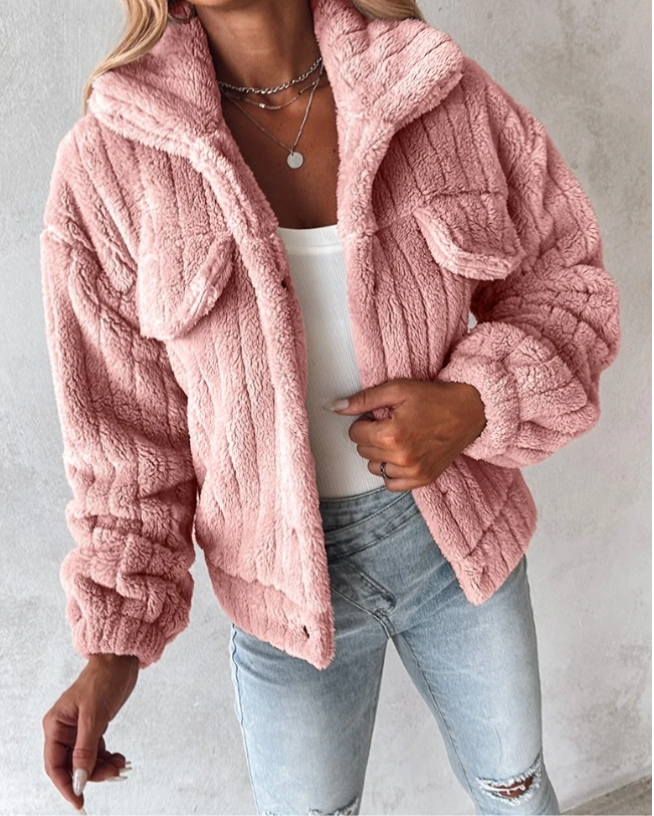 Lori | Women's Sherpa Button-Front Casual Jacket - Image 2