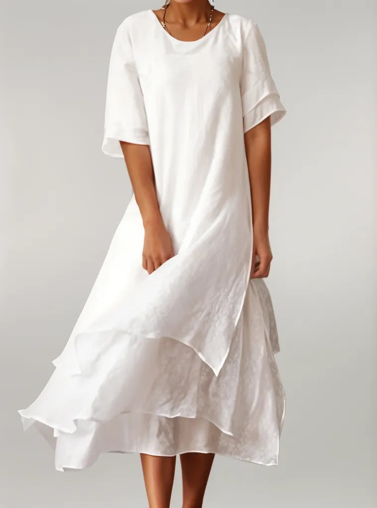 Jordan | Elegant Layered Midi Dress for All Occasions - Image 3