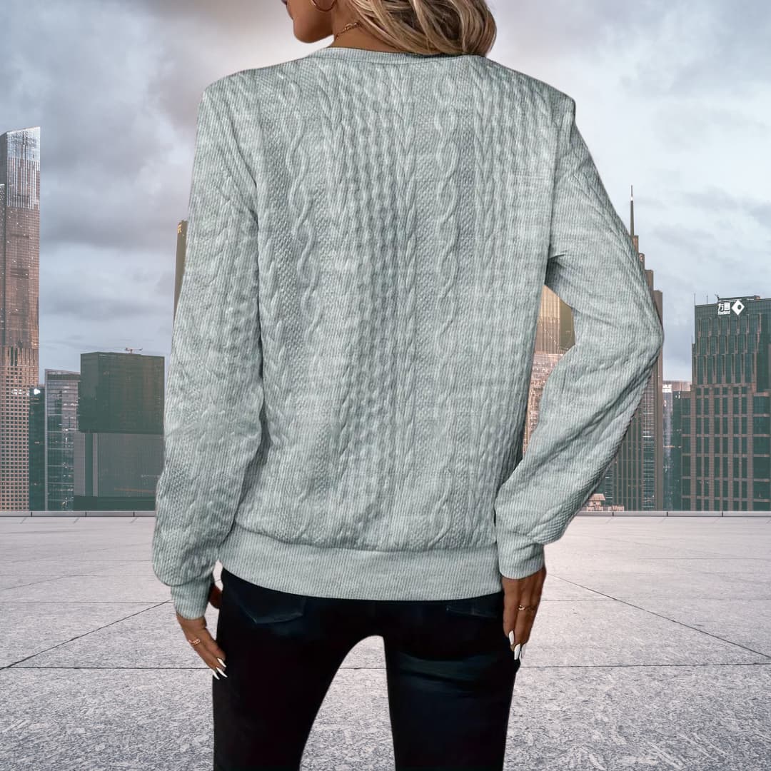 Penny | Women's Cable Knit Zip-Up Sweater - Image 11