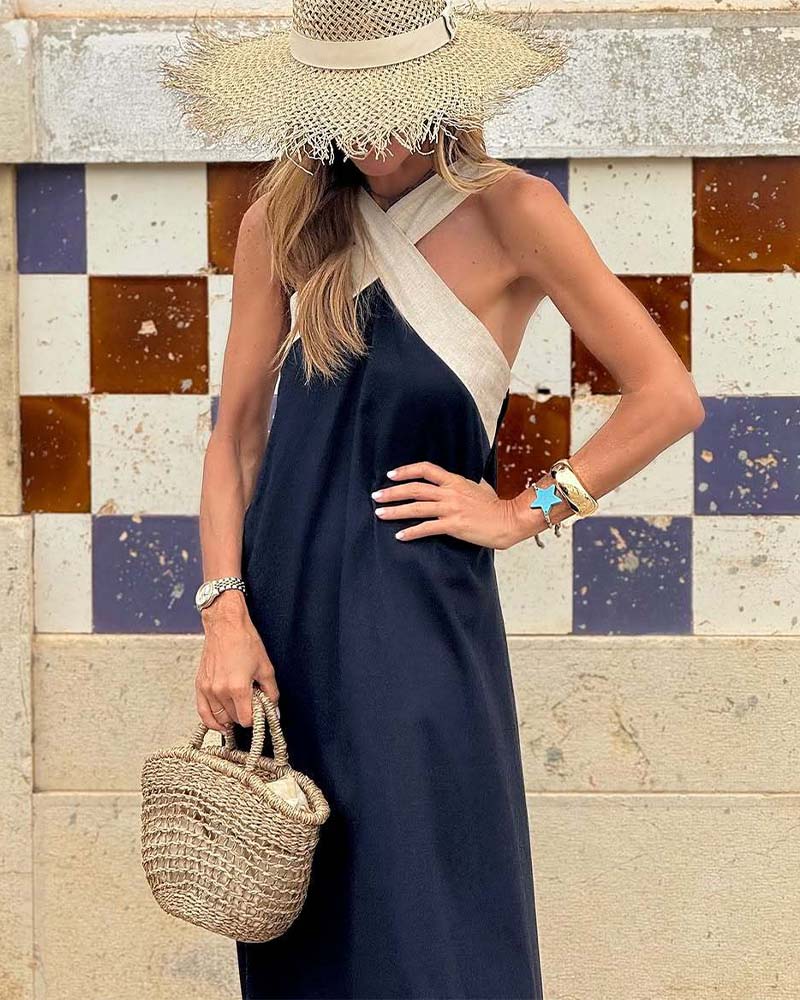 Camille | Elegant Maxi Cross Neck Dress for Special Occasions - Image 2