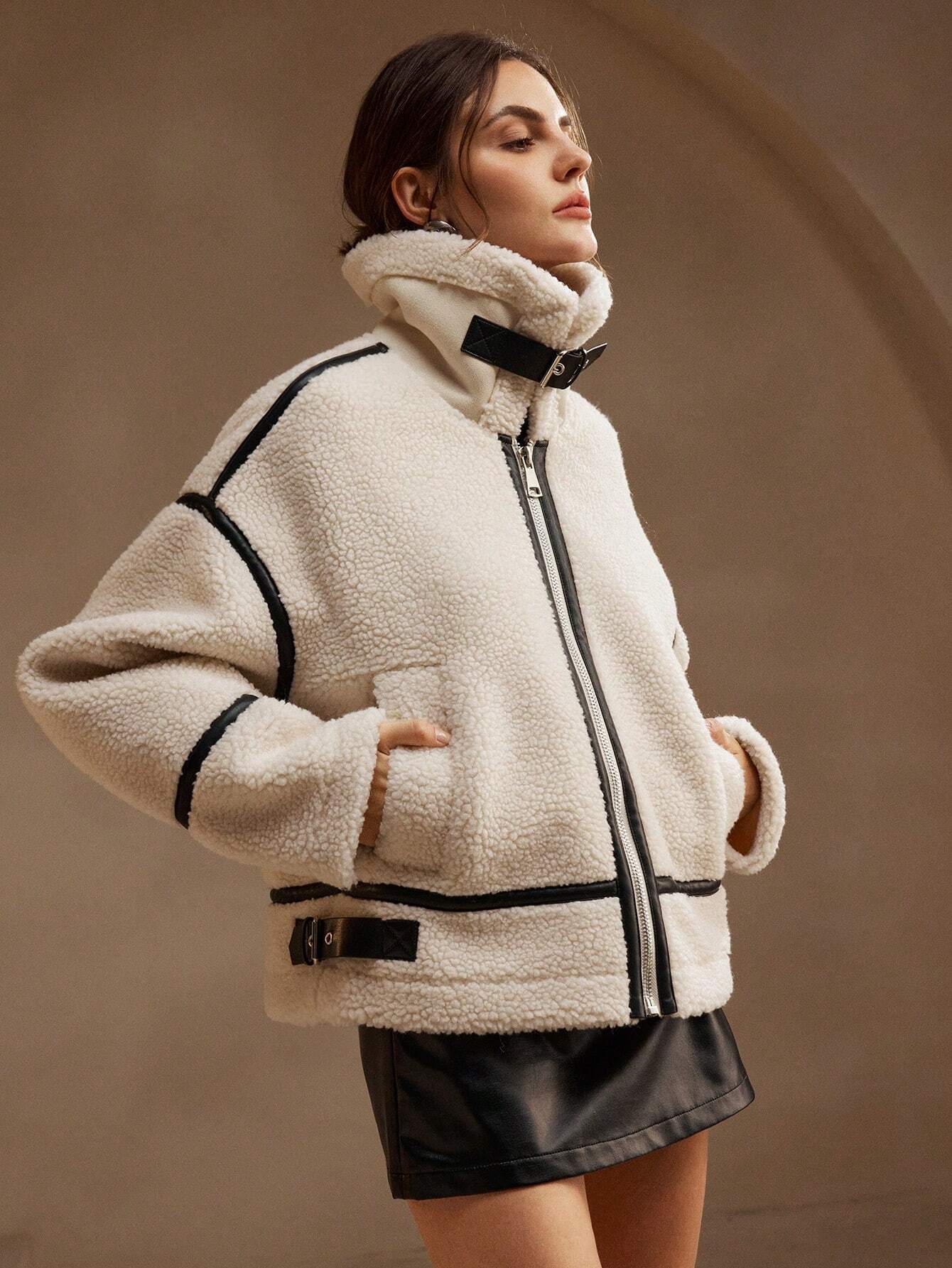 Renee | Women's Oversized Sherpa Jacket - Image 2