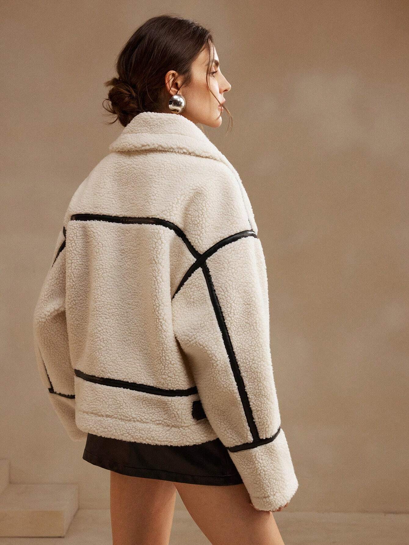 Renee | Women's Oversized Sherpa Jacket - Image 3
