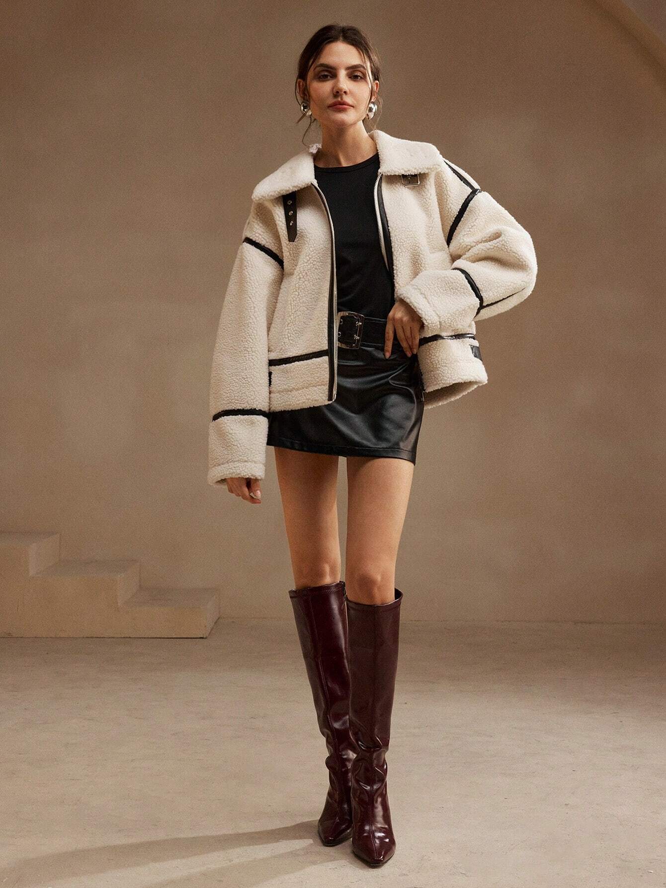 Renee | Women's Oversized Sherpa Jacket - Image 4