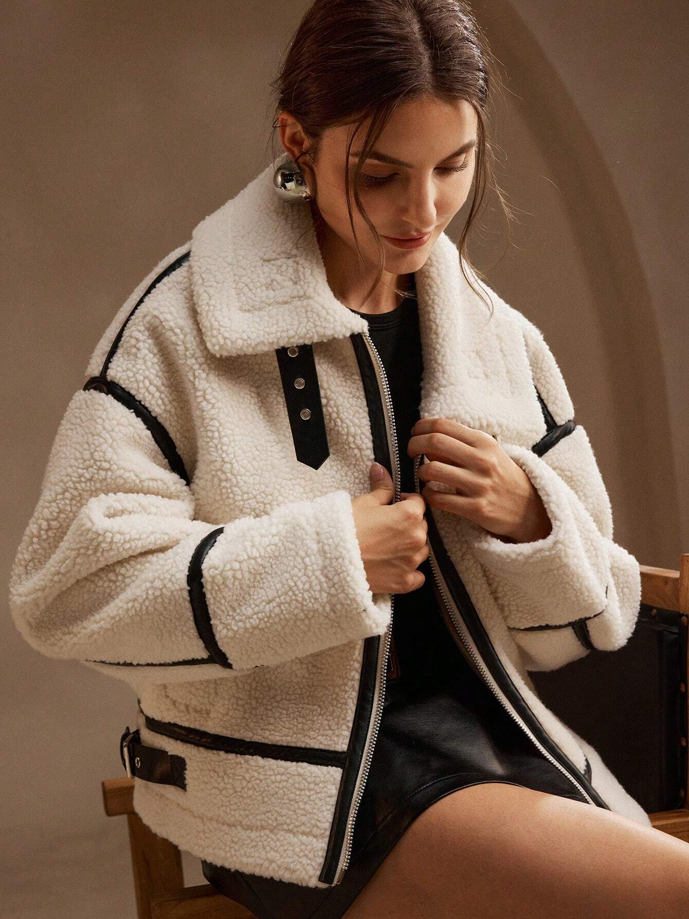 Renee | Women's Oversized Sherpa Jacket - Image 5