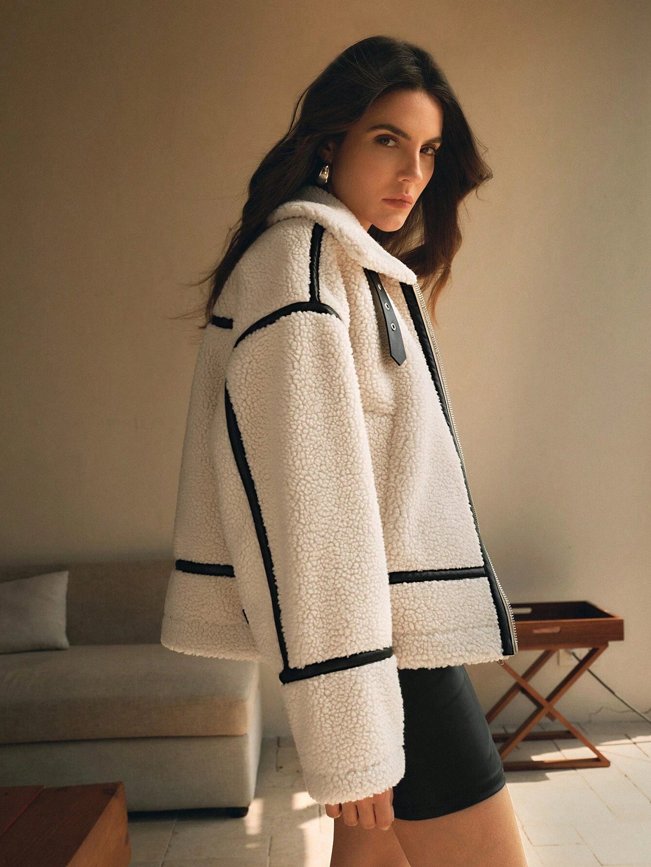 Renee | Women's Oversized Sherpa Jacket - Image 8
