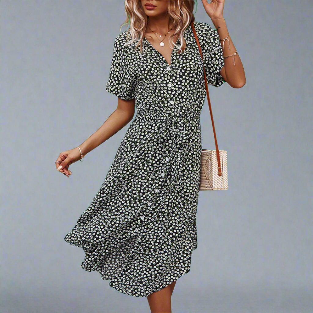 Deanna | Stylish Belted Summer Dress for Women - Image 4