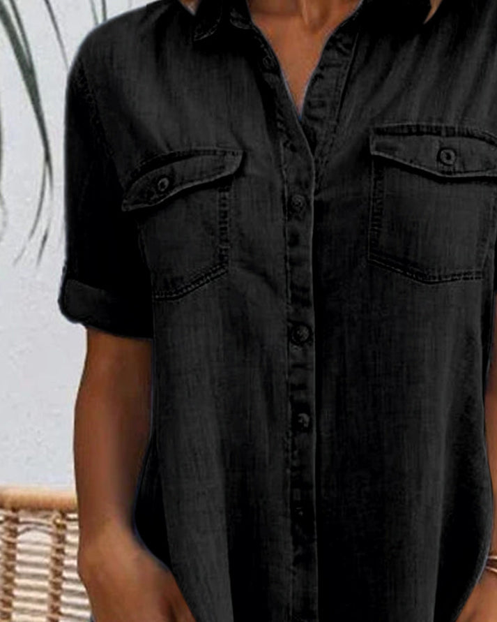 Joanna | Stylish Short Sleeve Button-Up Dress - Image 6