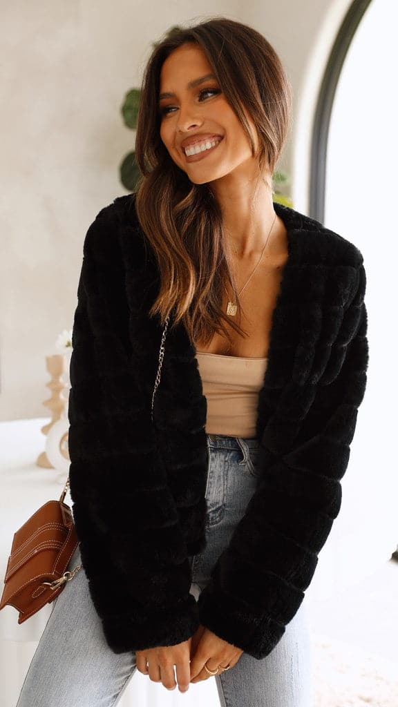 Nancy | Women's Cropped Faux Fur Jacket - Image 11