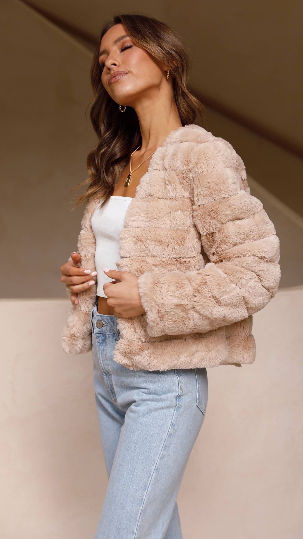 Nancy | Women's Cropped Faux Fur Jacket - Image 36