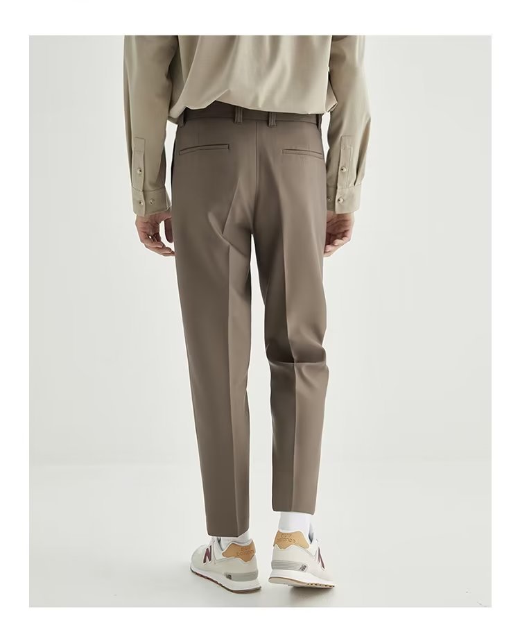 Stan | Men's High-Waisted Pleated Cropped Pants - Image 4