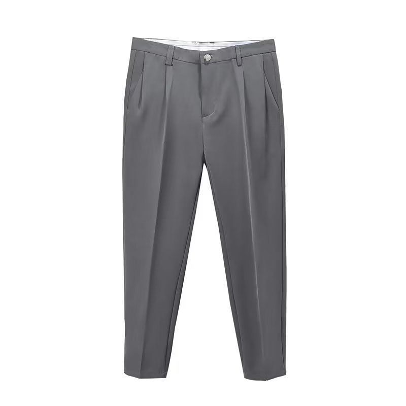 Stan | Men's High-Waisted Pleated Cropped Pants - Image 9