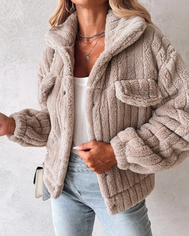 Lori | Women's Sherpa Button-Front Casual Jacket - Image 5