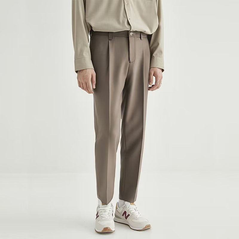 Stan | Men's High-Waisted Pleated Cropped Pants - Image 5