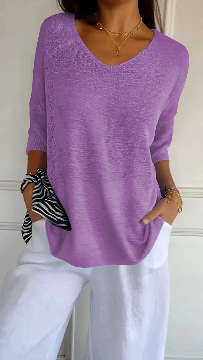 Kiara | Women's Oversized V-Neck Sweater Top - Image 5