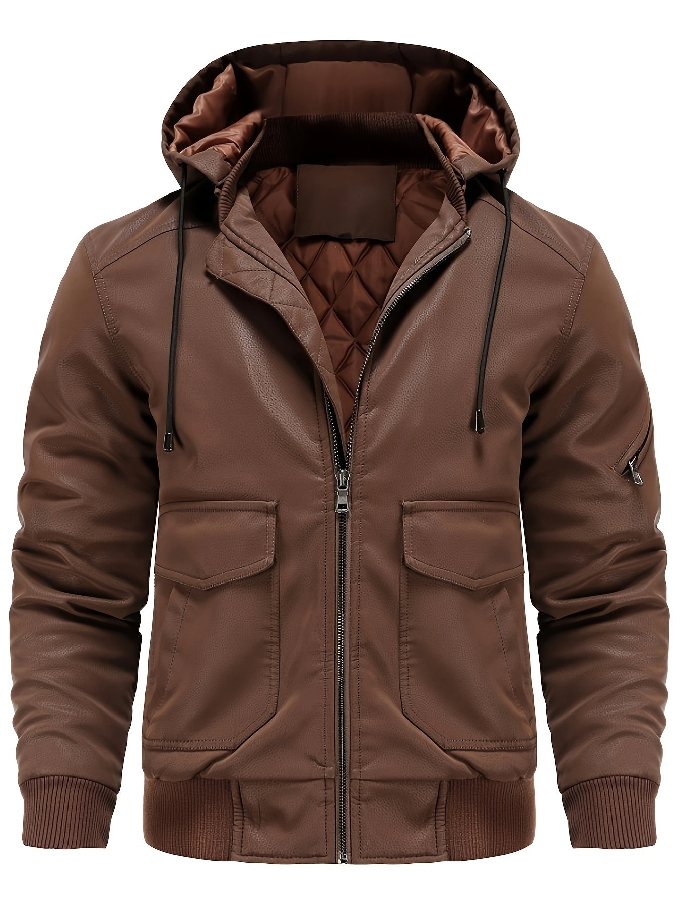 Kyle | Men's Hooded Bomber Jacket - Image 3