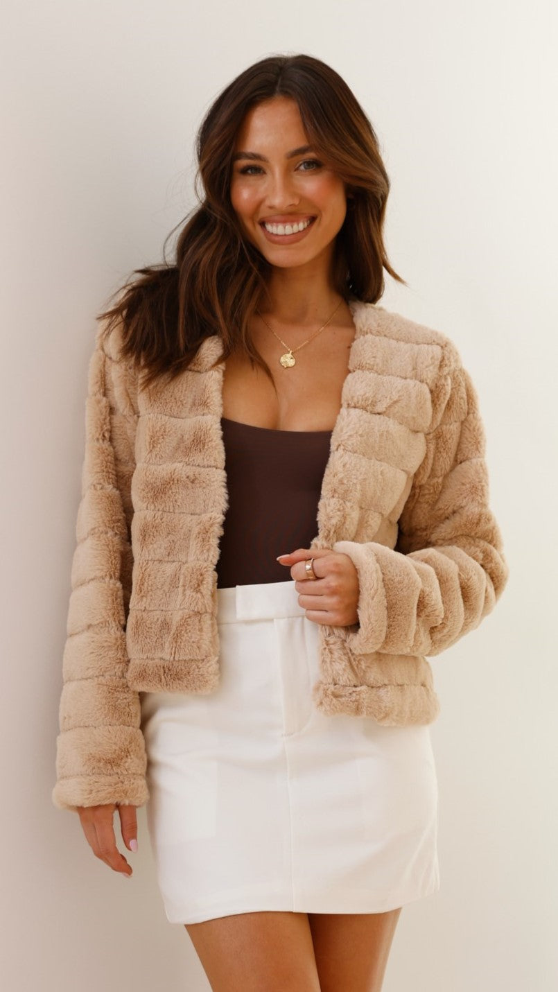 Nancy | Women's Cropped Faux Fur Jacket - Image 35
