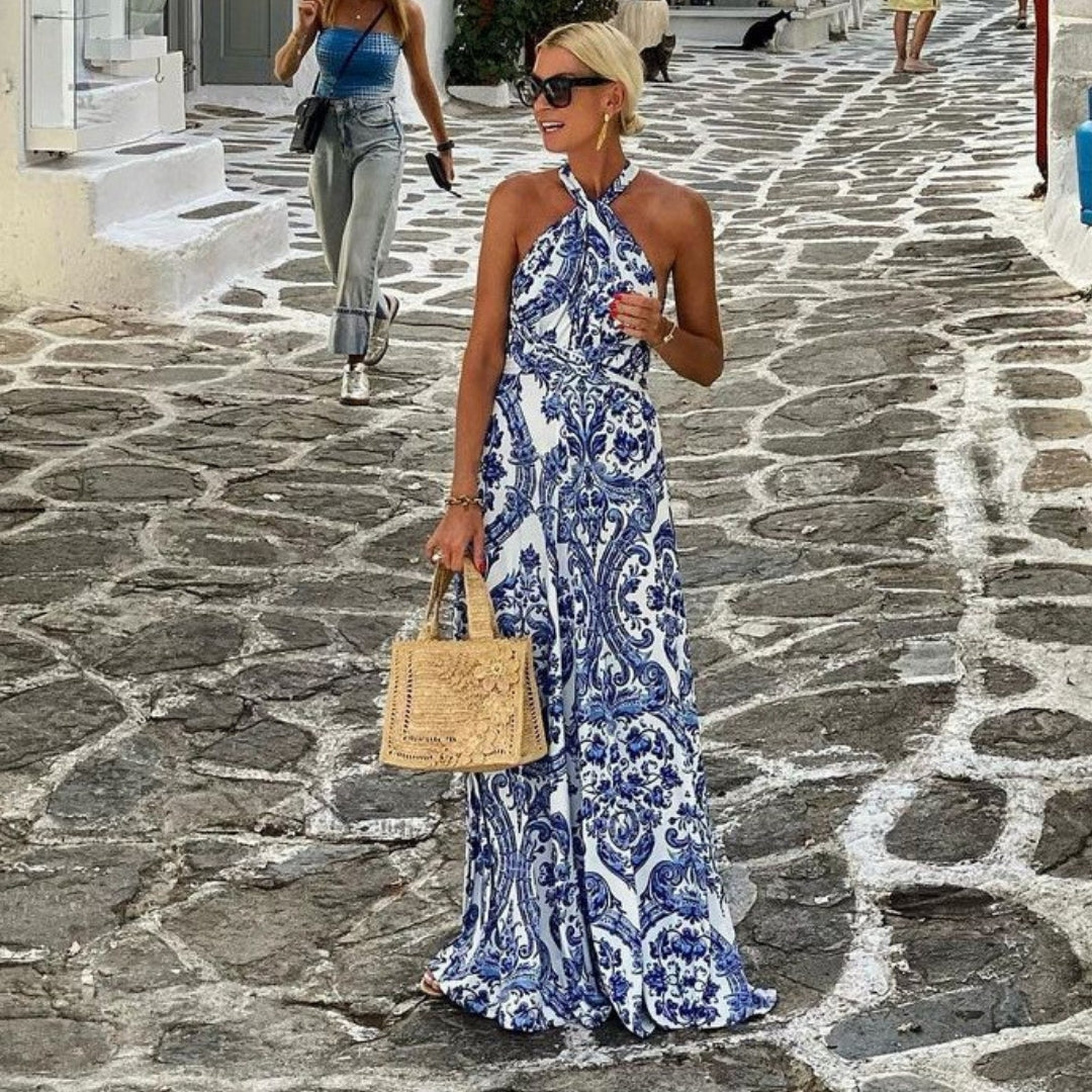 Alyssa | Elegant Halter Neck Maxi Dress - Image 3