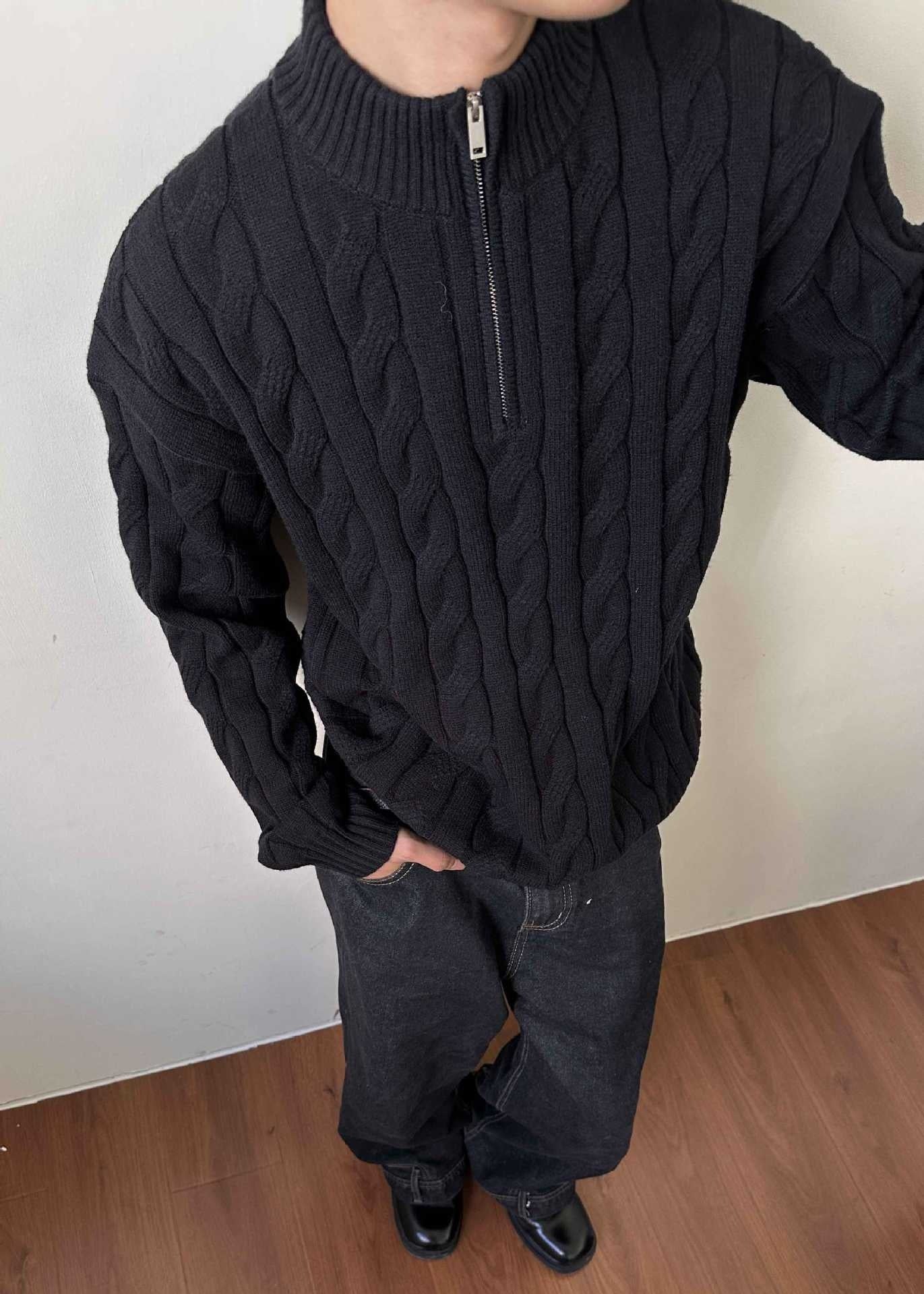 Andy | Men's Quarter-Zip Cable Knit Sweater - Image 4