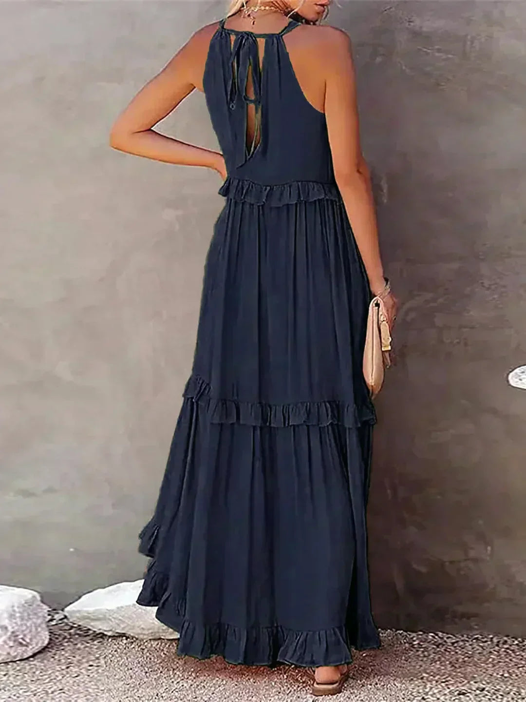 Molly | Elegant Sleeveless Ruffle Trim Dress for Women - Image 13