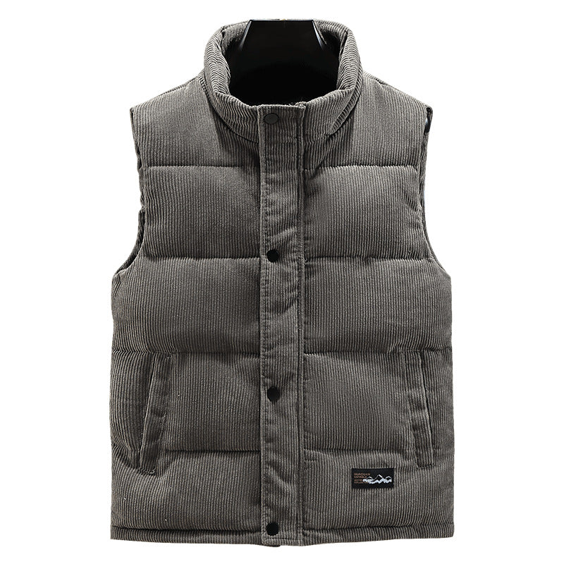 Kent | Men's Sleeveless Corduroy Puffer Vest - Image 5