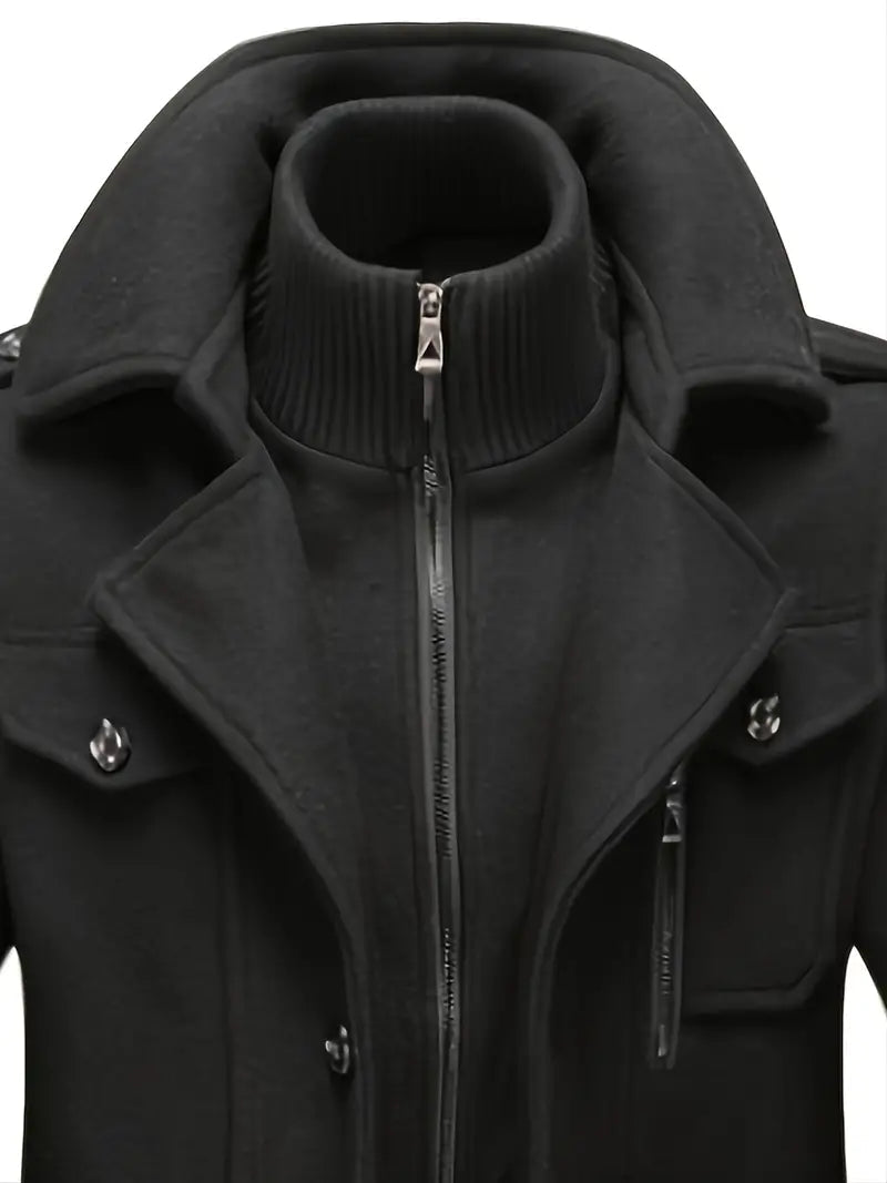 Hugh | Men's Double Breasted Pea Coat - Image 3