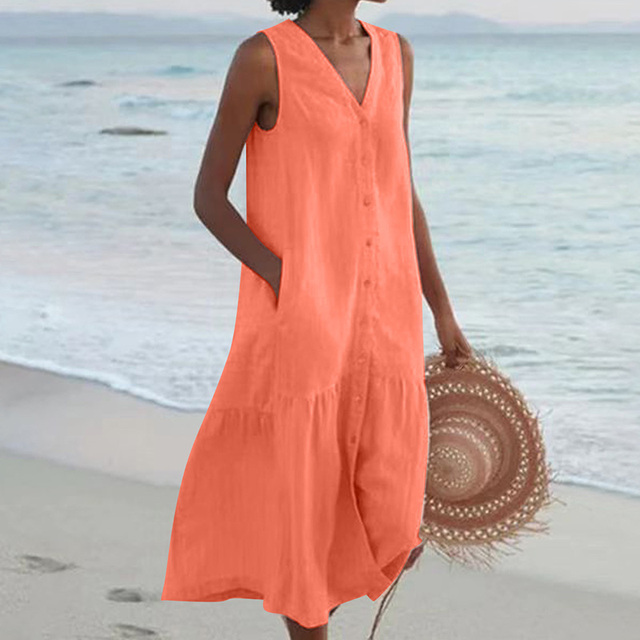 Sheila | Elegant Button-Down Summer Dress for Comfort and Style - Image 5