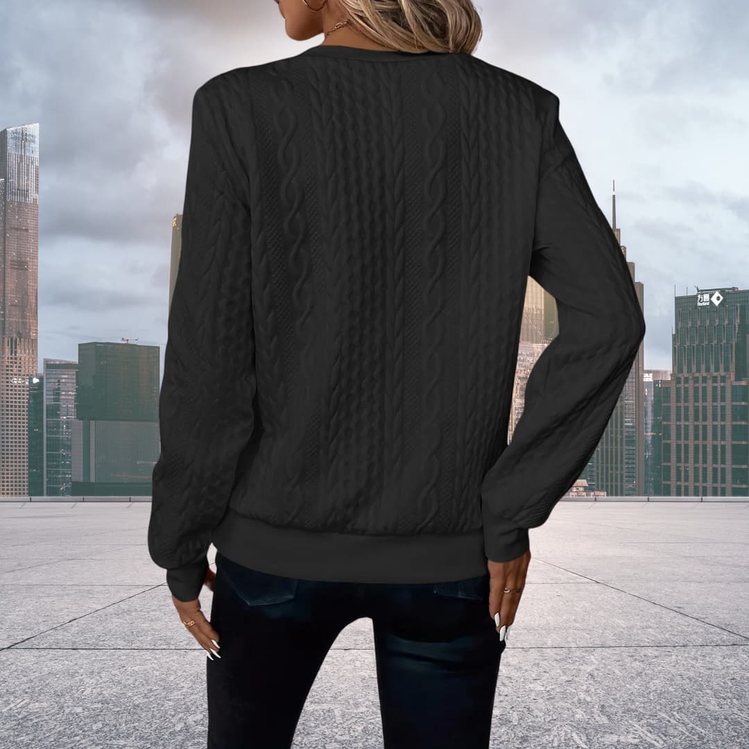 Penny | Women's Cable Knit Zip-Up Sweater - Image 10