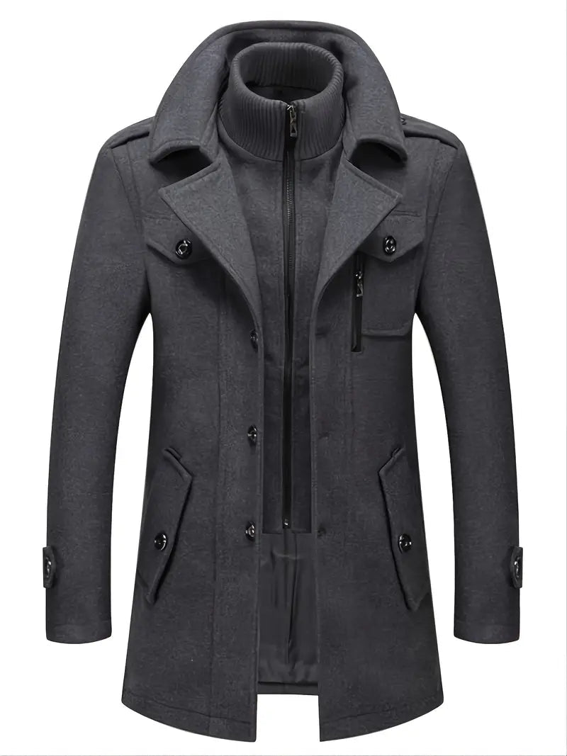 Hugh | Men's Double Breasted Pea Coat - Image 4