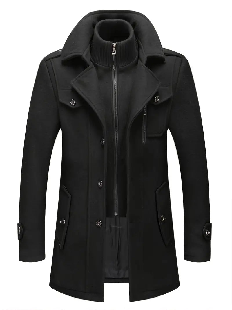 Hugh | Men's Double Breasted Pea Coat - Image 1