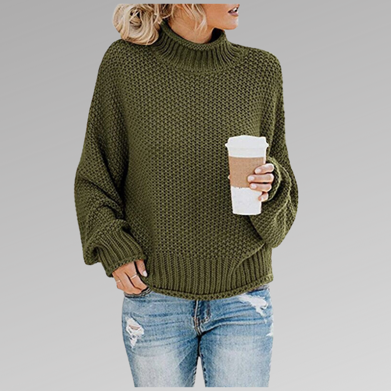 Allison | Women's Oversized Turtleneck Sweater - Image 3