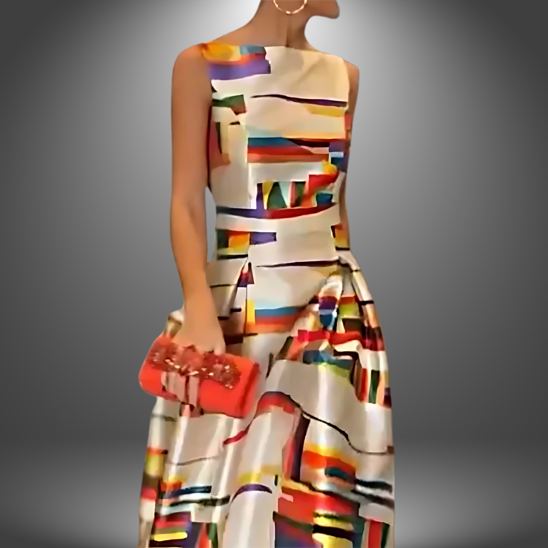 Amy | Striking Geometric Print Maxi Dress - Image 2