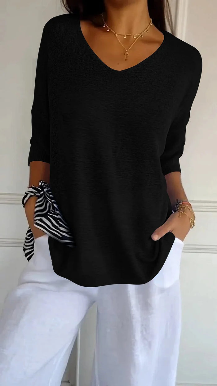 Kiara | Women's Oversized V-Neck Sweater Top - Image 6