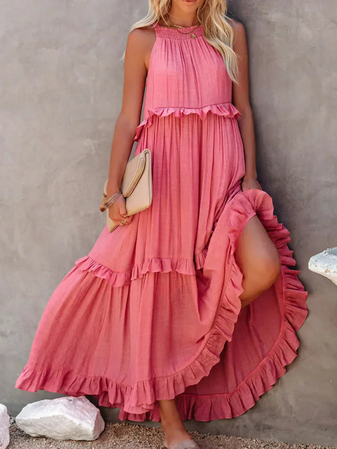 Molly | Elegant Sleeveless Ruffle Trim Dress for Women - Image 6