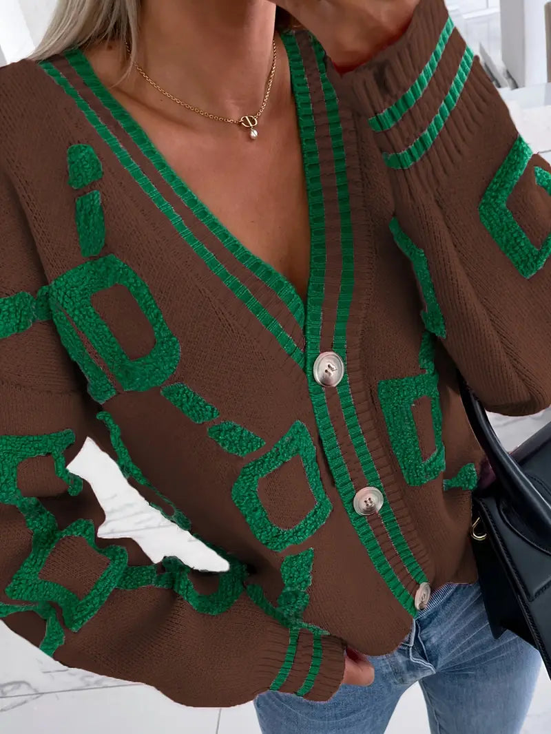 Eliza | Women's V-Neck Button-Front Cardigan - Image 3