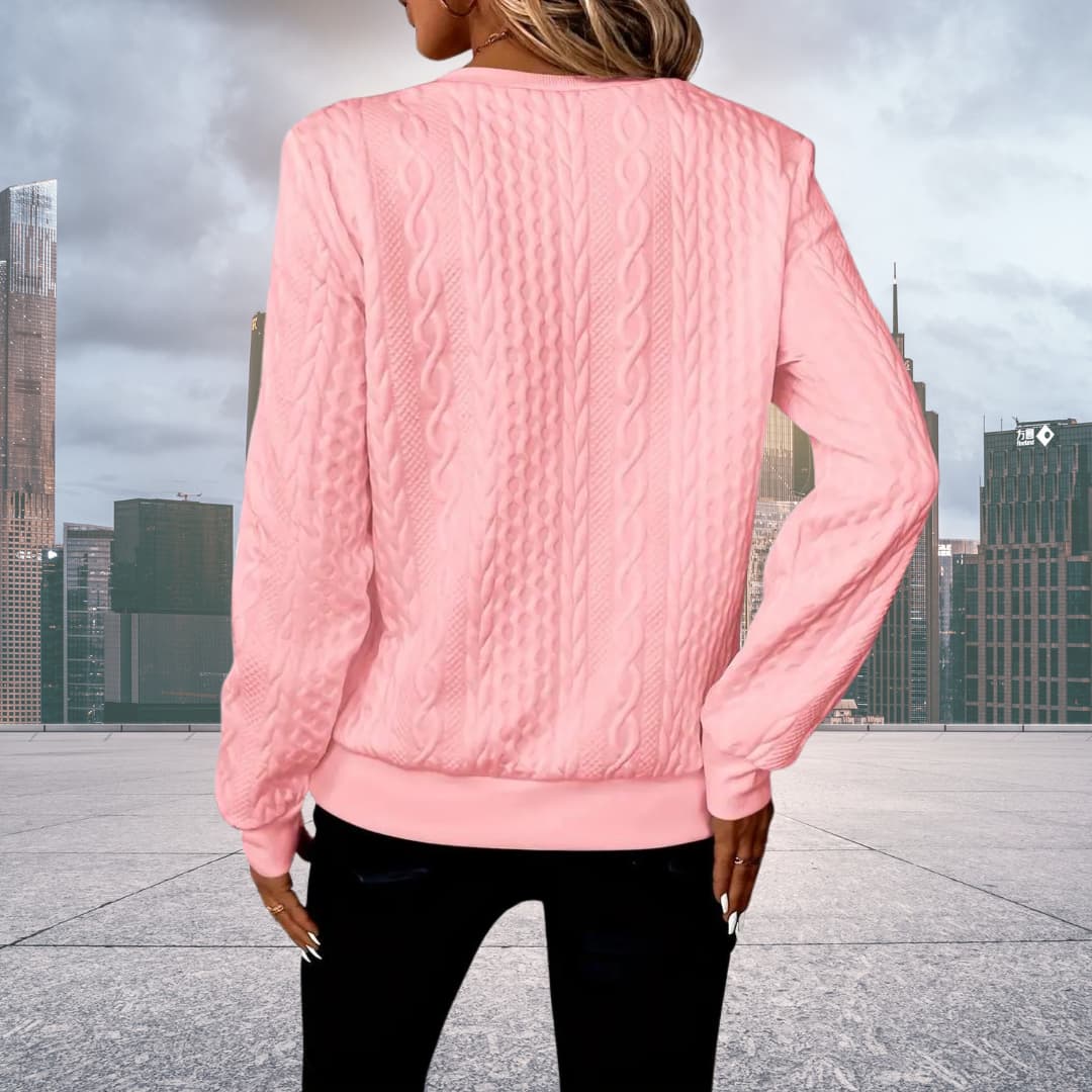 Penny | Women's Cable Knit Zip-Up Sweater - Image 12