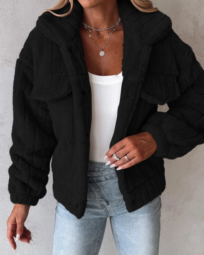Lori | Women's Sherpa Button-Front Casual Jacket - Image 3