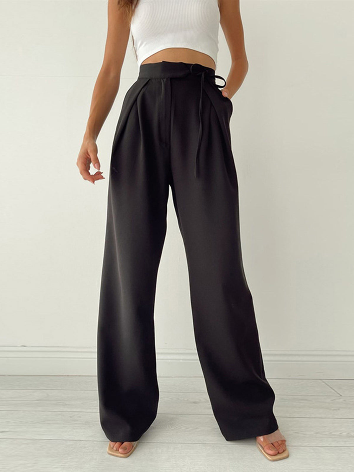 Harper | High Waist Pleated Leg Trousers - Flowy Elegant Fit - Image 5