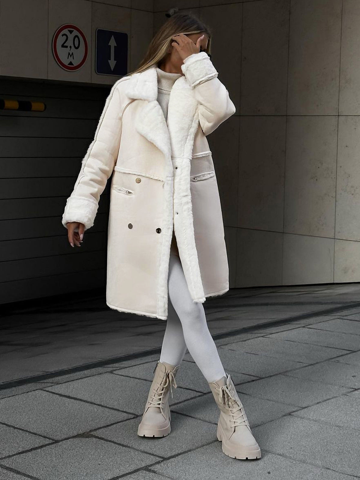 Kate | Women's Oversized Shearling Long Coat - Image 2