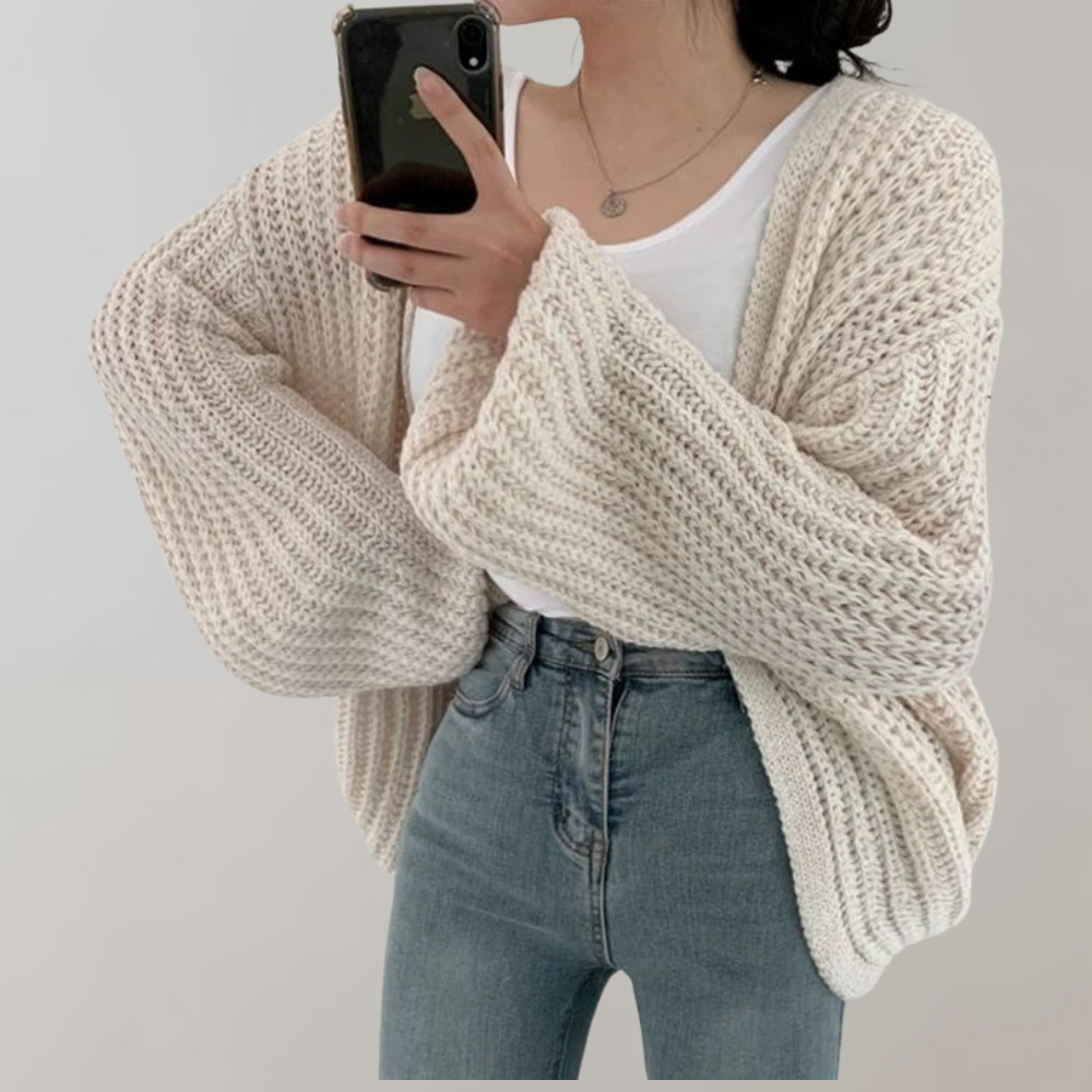 Rose | Women's Oversized Knit Cardigan - Image 2