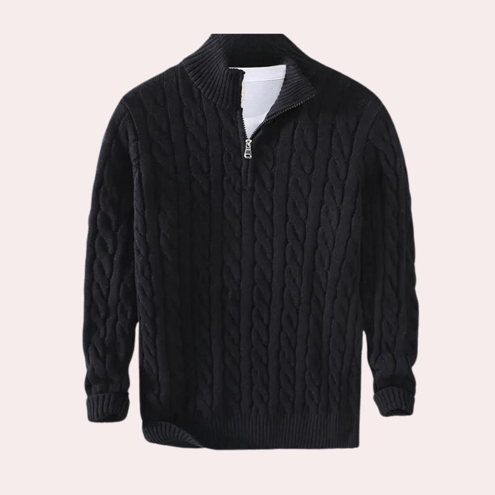 Brody | Men's Quarter-Zip Cable Knit Sweater - Image 6