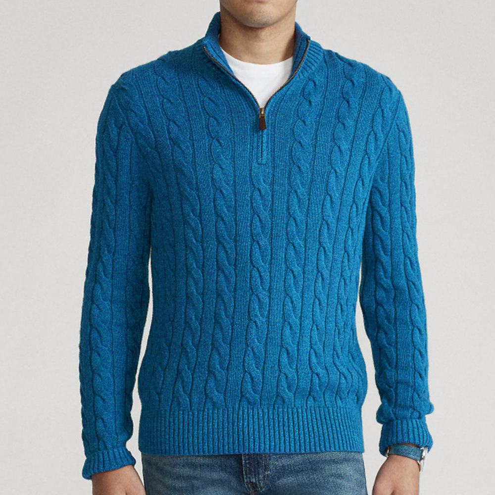 Brody | Men's Quarter-Zip Cable Knit Sweater - Image 3