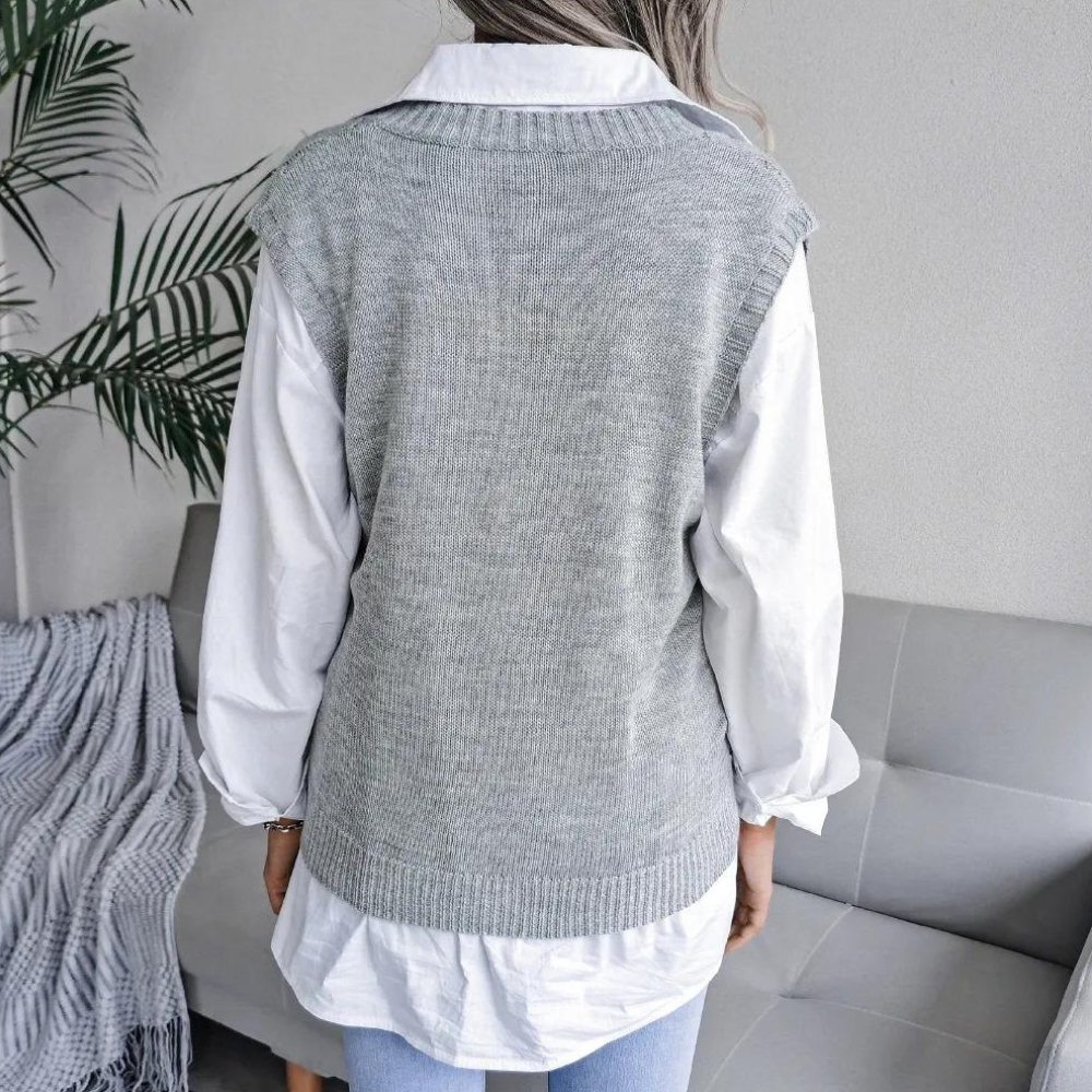 Sue | Women's V-Neck Sleeveless Sweater Vest - Image 5