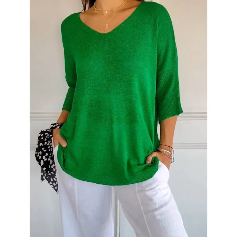 Kiara | Women's Oversized V-Neck Sweater Top - Image 9