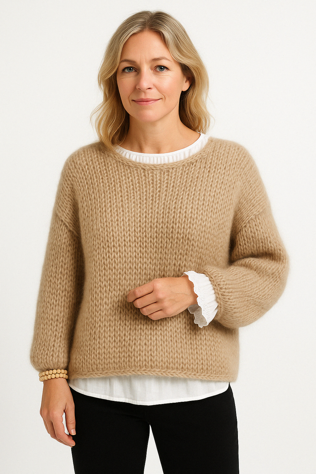 Rose | Women's Oversized Crew Neck Sweater - Image 1