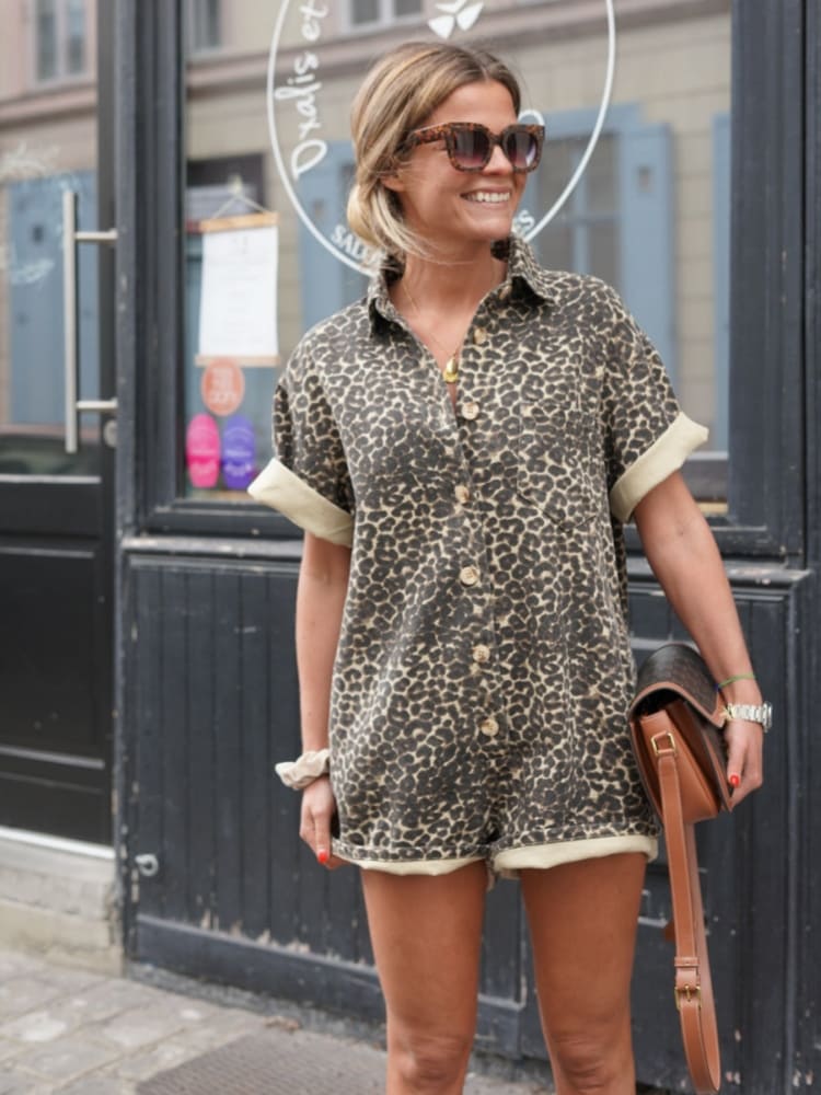 Tracy | Trendy Mini Cheetah Printed Romper for Casual Chic - Image 2