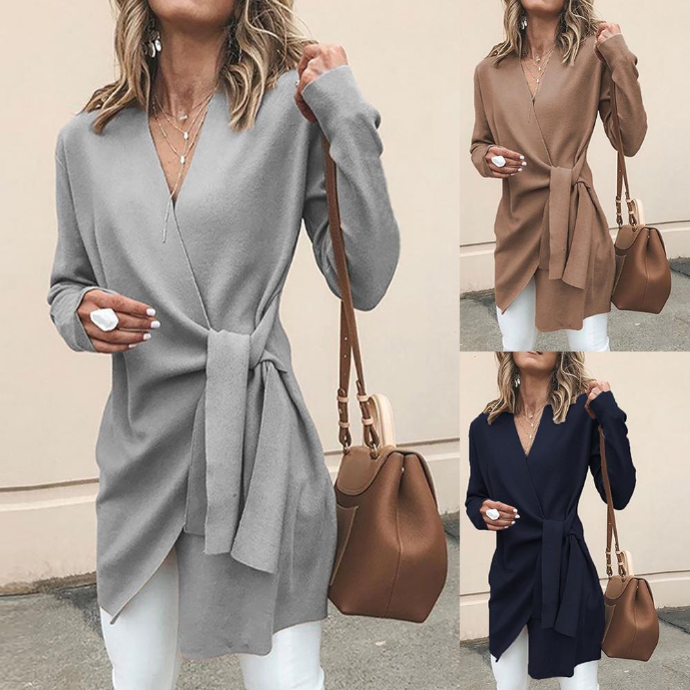 Diana | Women's Wrap Tie Waist Sweater - Image 1