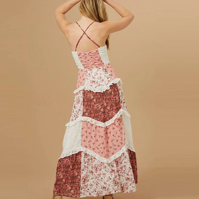 Dominique | Elegant Floral Pleated Dress - Image 4